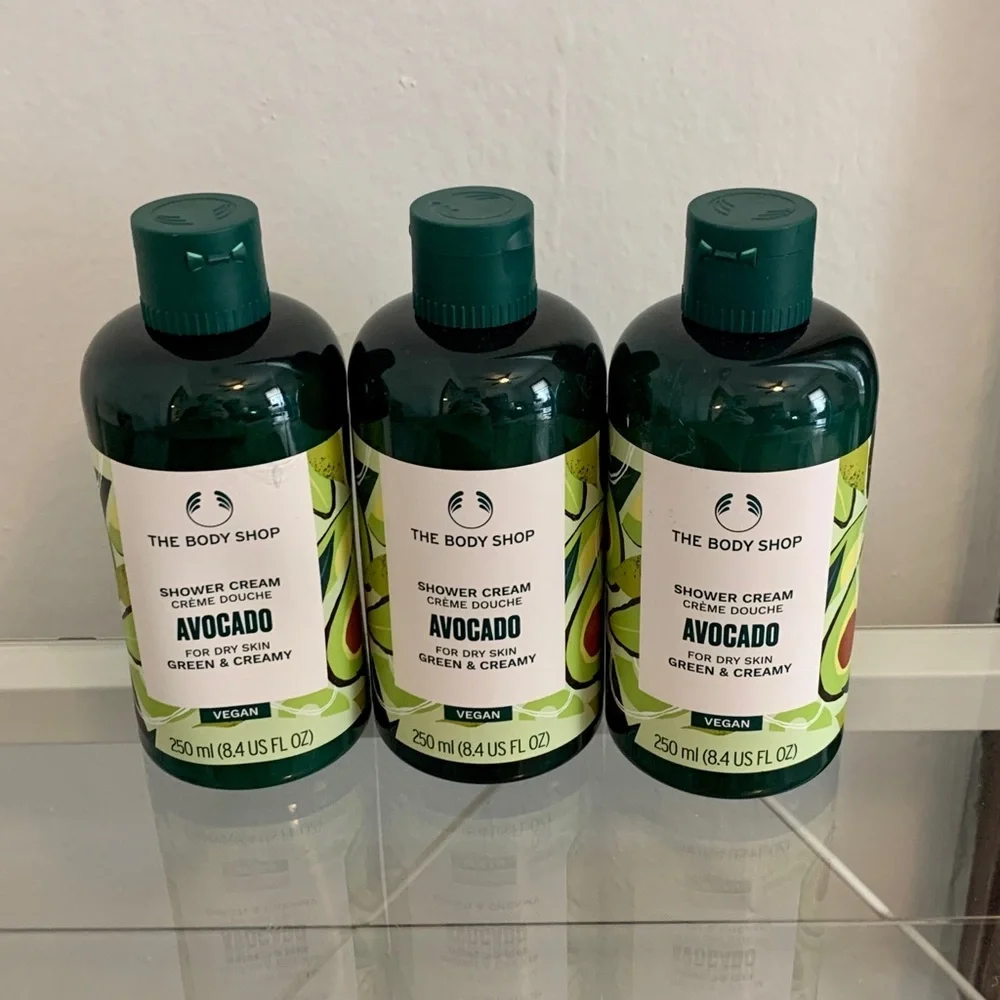 3X The Body Shop Avocado Shower Cream For Dry Skin 8.4 Ounces New Gel Full Sz - Picture 5 of 5